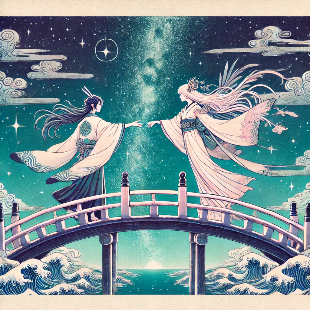 七夕のシンボルである織姫と彦星が天の川を渡って会う